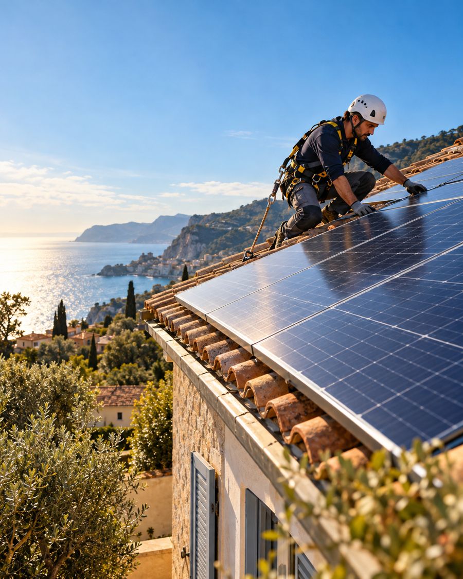 Installazione di pannelli fotovoltaici su un tetto